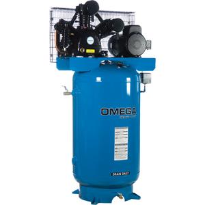 Industrial Series Air Compressors - Horizontal Compressor - Two Stages - 5 HP, 19.4 at 100 PSI, Electric, 208/3, 66.6 Gal. (80 US Gal), 175, 79, 2 Years