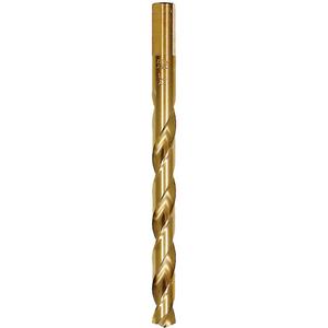 JET-KUT® Gold Super Premium M2 H.S.S. Jobber Drill Bit - High Speed Steel, 27/64", 135°, Bronze Oxide Gold, Wood; Alloy Steel; Stainless Steel; Steel, 3 Flats