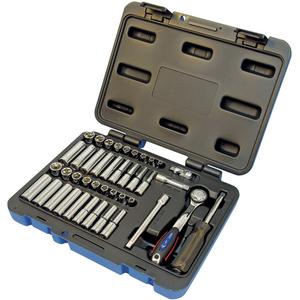 SW1442C-6 Socket Wrench Set - 1/4", Blow Mold Case with Removable Lid, 3/16"; 7/32"; 1/4"; 9/32"; 5/16"; 11/32"; 3/8"; 7/16"; 1/2"; 4 mm; 5 mm; 5.5 mm; 6 mm; 7 mm; 8 mm; 9 mm; 10 mm; 11 mm; 12 mm (Deep and Standard)