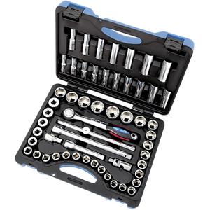 SW1255C-6 6-Point SAE/Metric Socket & Socket Wrench Set - 1/2", Hand/Standard, Deep/Standard, 55