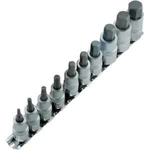 HSW3812-10M Metric Bit Socket Set - Hex, 3/8"/1/2", 10, 10 mm; 12 mm; 14 mm; 16 mm; 3 mm; 4 mm; 5 mm; 6 mm; 7 mm; 8 mm; Socket Rail