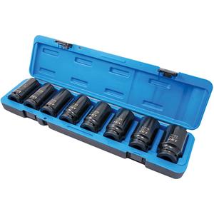 PS834D 6-Point SAE Socket Set - 3/4", Impact, Deep, 8, 1"; 1-1/16"; 1-1/2"; 1-1/4"; 1-1/8"; 1-3/8"; 1-5/16"; 1-7/16", Black Phosphate, Chrome Molybdenum, ANSI, GGG-W-660A