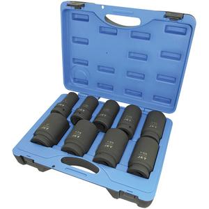 PS901D 6-Point SAE Socket Set - 1", Impact, Deep, 9, 1"; 1-1/2"; 1-1/4"; 1-1/8"; 1-3/4"; 1-3/8"; 1-5/8"; 1-7/8"; 2", Black Phosphate, Chrome Molybdenum, ANSI, GGG-W-660A