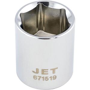 Chrome Socket - 3/8", 19 mm, 6, Hand/Standard, Deep