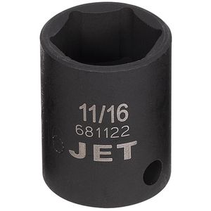 Socket - 3/8", 11/16", 6, Impact, Standard, Black Phosphate