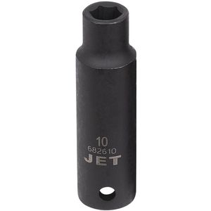 Socket - 010-LWIZ233 - 1/2", 10 mm, 6, Impact, Deep, Black Phosphate