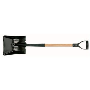 Square Point Shovel - 11" x 9-1/2", Tempered Steel, Hardwood, D-Grip, 25-1/2"