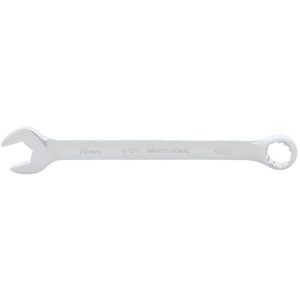 Long Pattern Fully Polished Combination Wrench - 8-1/8", 16 mm, Chrome, Plain
