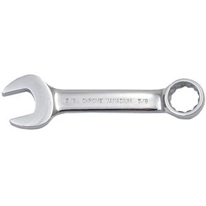Fully Polished Stubby Combination Wrench - 010-LWJZ313 - 12, 5-1/2", 3/4", Chrome, Plain