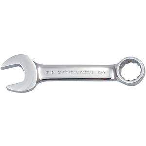 Fully Polished Stubby Combination Wrench - 4-4/5", 5/8", Polished, Plain