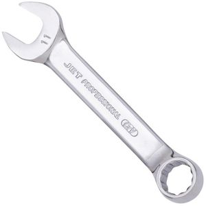 Fully Polished Stubby Combination Wrench - 010-LWJZ315 - 12, 4", 11 mm, Chrome, Plain