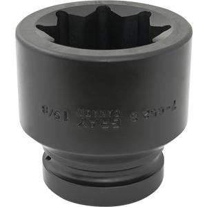 Double Square Socket - 1", 1-5/8", 2.99", 8, Impact, Standard, Black Industrial