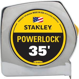 Powerlock® Classic Tape Measure - 35', 1", Imperial, Chrome, 7', Mylar®, 16" & 19.2"