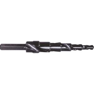 Progressive Step Drill - High Speed Steel, 1/2", 1/8", 1/32", 135°, 1/4", 1/8 to 1/2, #1, 13