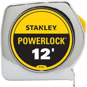 PowerLock® Tape Measure - 12', 3/4", Imperial, Chrome, Mylar®, 16" & 19.2"