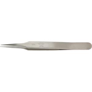 Tweezers - Pointed Tips, Straight Relieved - 4.53" (115 mm) - 4-53/100", Stainless Steel