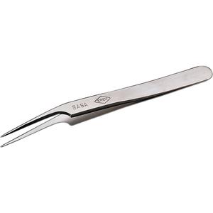 Tweezers - Pointed Tips, Straight Relieved - 4.53" (115 mm) - 4-53/100", Angled, Stainless Steel