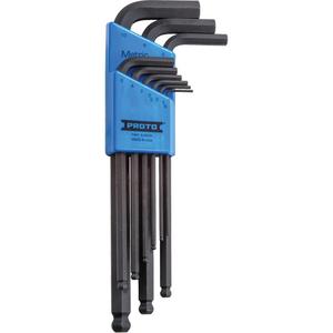 Round Head Hex Key Set - 9, Metric, Black Oxide