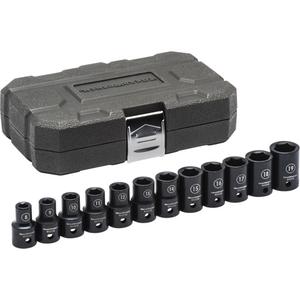 Socket Set - 1/2", Impact, Standard, 12, 8 mm to 19 mm