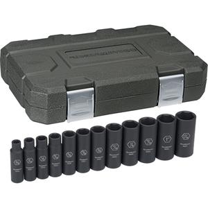 Socket Set - 1/2", Impact, Deep, 12, 6 Point, 1/2"