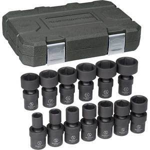 Universal Socket Set - 1/2", Impact, Standard, 13, SAE 1/2" to 1 1/4"