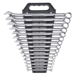 12-Point Long Pattern Wrench Set - 15, Imperial, Combination, 5/16" 12 Point Long Pattern Combination Wrench; 11/32" 12 Point Long Pattern Combination Wrench; 3/8" 12 Point Long Pattern Combination Wrench; 7/16" 12 Point Long Pattern Combination Wrench; 1/2" 12 Point Long Pattern Combination Wrench; 9/16" 12 Point Long Pattern Combination Wrench; 5/8" 12 Point Long Pattern Combination Wrench; 11/16" 12 Point Long Pattern Combination Wrench; 3/4" 12 Point Long Pattern Combination Wrench; 13/16" 12 Point Long Pattern Combination Wrench; 7/8" 12 Point Long Pattern Combination Wrench; 15/16" 12 Point Long Pattern Combination Wrench; 1" 12 Point Long Pattern Combination Wrench; 1/4" 12 Point Long Pattern Combination Wrench; 9/32" 12 Point Long Pattern Combination Wrench