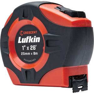 P1000 Series Measuring Tape - 26'/8 m, 1", in./cm, Hi-Viz orange