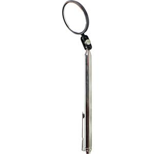 Inspection Mirror - Circular, 1-1/2", 1-1/2", Telescopic, 1.5", Chrom Plated Brass, 4.5", 24"