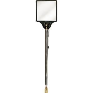 Inspection Magnetic Mirror - Square, 2", 2", Telescopic, 2 x 2", Chrom Plated Brass, 6.25", 28"