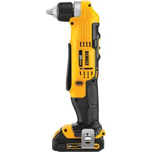 Max Right Angle Drill Driver Kit - 20 V, 3/8", Lithium-Ion, 0-2000, 360 UWO, 4", Metal Ratcheting, 3.8 lbs.