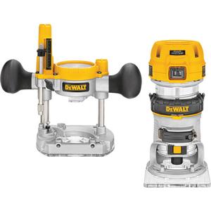 Max Torque Compact Router Combo Kit - 120 V, 1-1/4 HP, 1/4", 7 A, 4" x 4" (Fixed Base), 4-3/8" x 5-3/4" (Plunge Base), 2"
