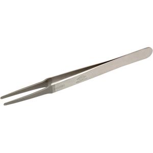 Tweezers - Flat Round Tips, Straight - 4.75" (120 mm) - 4-3/4", Flat, Stainless Steel