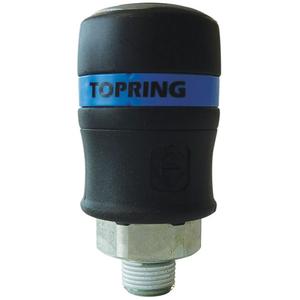 Topquik Industrial Safety Coupler - 1/2", 3/8" NPT (M)