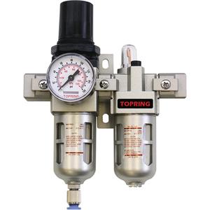Airflo Modular Filter/Regulator & Lubricator (Gauge Included) - 1/8" NPTF, 70 SCFM @ 100 PSI, 5 - 125 PSI, Polycarbonate, 0.7 fl.oz., 150 PSI, 150, 5-125, Polycarbonate w/steel guard