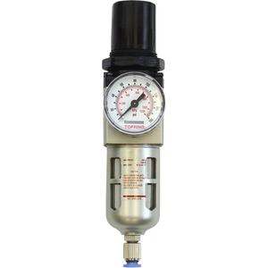 Modular Filter/Regulator - 1/4" NPT, 70 SCFM @ 100 PSI, 150 PSI, Polycarbonate, 0.7 fl.oz., 5-125 PSI, Polycarbonate w/steel guard, Semi-auto, 300