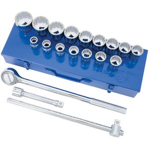 SW7521 12-Point SAE Socket & Socket Wrench Set - 3/4", Hand/Standard, Standard, 21