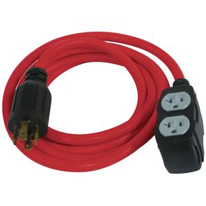 Generator Extension Cord - 10', 12/3, 30 A, Red, 4, SJTW, 4