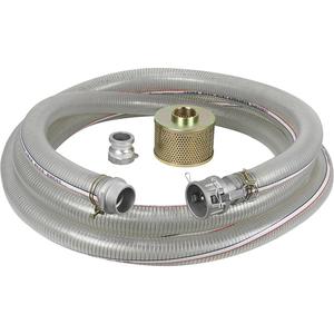 Reinforced Suction Hose Kit for Water Pump - 2", 300", 100 PSI, Clear, PVC