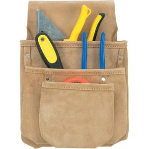 Drywall Tool Pouch - Leather, Beige, 3, Multiple Tool Holder