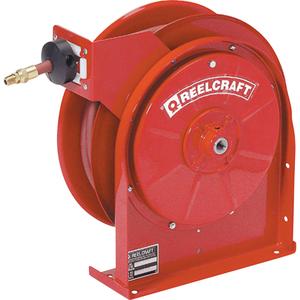 Hose Reels - Air/Water, Single Hose, 1/4", 35', 1/4" NPTM, 300 psi, 12.875", 12.375", 5.625", 1/4" NPTF, 3/8" NPTF, Spring, 19