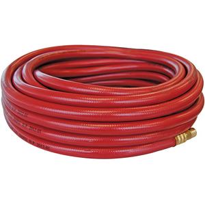 Flexhybrid Hoses with Fittings - Air, Technopolymer, 3/8", 50', 300 psi, 1/4 NPT, Red