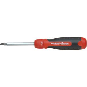 MEGAPRO® 13-in-1 Ratcheting Driver - Cushion Grip, Phillips 0, 1, 2, 3, Robertson 1, 2, Slot 4", 6", Torx 10, 15, 20, 25