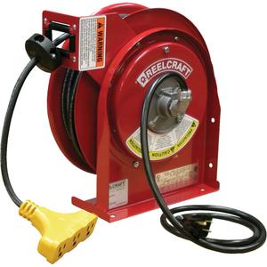 Cord Reels - 45', 12, 15 A, 3, SJEOOW, Cord Reel, Molded triple tap, 60 Hz