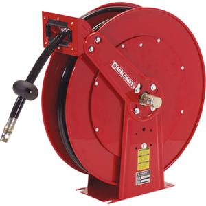 Hose Reels - Hydraulic, Dual Hose, 1/2", 50', 1/2" NPTM, 2000 PSI, 25.375", 24", 13", 3/8" NPTF, 1/2" NPTF, Spring, 114