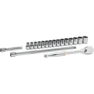 6-Point Metric Mechanics Tool Set - 1/2", Hand/Standard, Standard, 18, Full Lifetime, 1/2" Drive 6 Point Standard Metric Socket 10mm, 1/2" Drive 6 Point Standard Metric Socket 11mm, 1/2" Drive 6 Point Standard Metric Socket 12mm