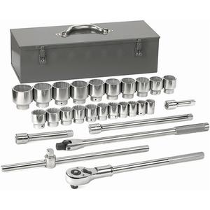 12-Point SAE Mechanics Tool Set - 3/4", Hand/Standard, Standard, 27, Full Lifetime, 3/4" Drive 12 Point Standard SAE Socket 7/8", 3/4" Drive 12 Point Standard SAE Socket 15/16", 3/4" Drive 12 Point Standard SAE Socket 1"