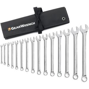12-Point Long Pattern Wrench Set with Tool Roll - 15, Imperial, Combination, Full Lifetime, 1/4" 12 Point Long Pattern Combination Wrench, 9/32" 12 Point Long Pattern Combination Wrench, 5/16" 12 Point Long Pattern Combination Wrench