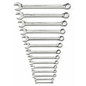 6-Point Wrench Set - 14, Imperial, Combination, Full Lifetime, 1/4" 6 Point Combination Wrench, 5/16" 6 Point Combination Wrench, 11/32" 6 Point Combination Wrench, 3/8" 6 Point Combination Wrench, 7/16" 6 Point Combination Wrench