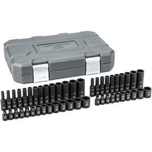 6-Point SAE/Metric Socket Set - 1/4", Impact, Deep/Standard, 48, Full Lifetime, 1/4" Drive 6 Point Standard Impact SAE Socket 3/16", 1/4" Drive 6 Point Standard Impact SAE Socket 7/32", 1/4" Drive 6 Point Standard Impact SAE Socket 1/4"