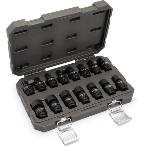 15-Piece 3/8" Drive 6 Point Universal Impact Metric Flex Socket Set - Full Lifetime, 8mm, 9mm, 10mm, 11mm, 12mm, 13mm, 14mm, 15mm, 16mm, 17mm, 18mm, 19mm, 20mm, 21mm, 22mm Flex sockets - Image 2